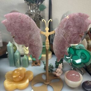 Lavender Rose Quartz Butterfly Crystal
